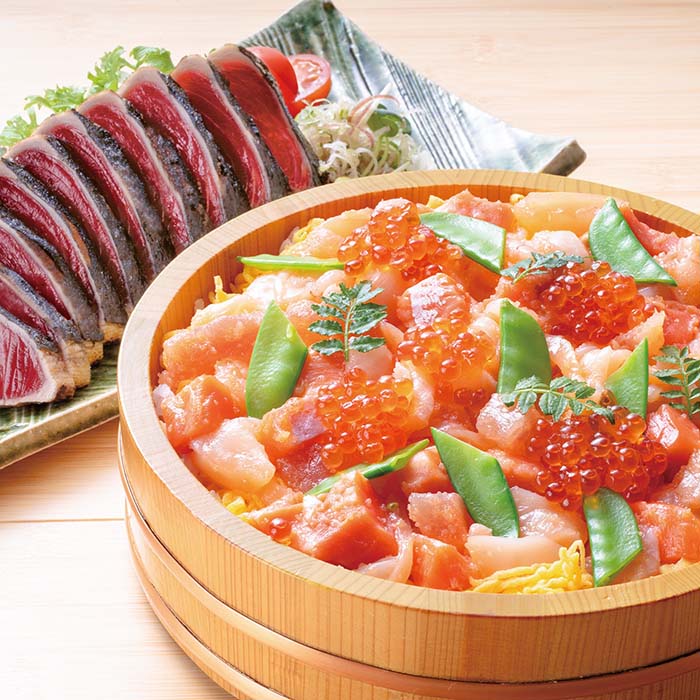 海鮮ばらちらし・鰹の塩たたきセット